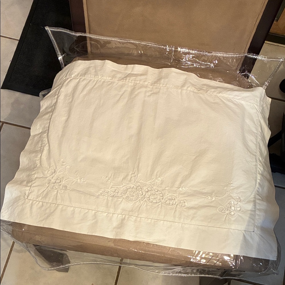 Embroidered White Pillowcase - Picture 1 of 10